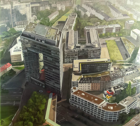 B1 (Stadttor Düsseldorf), 2012, Öl auf Leinwand, 180 x 200 cm